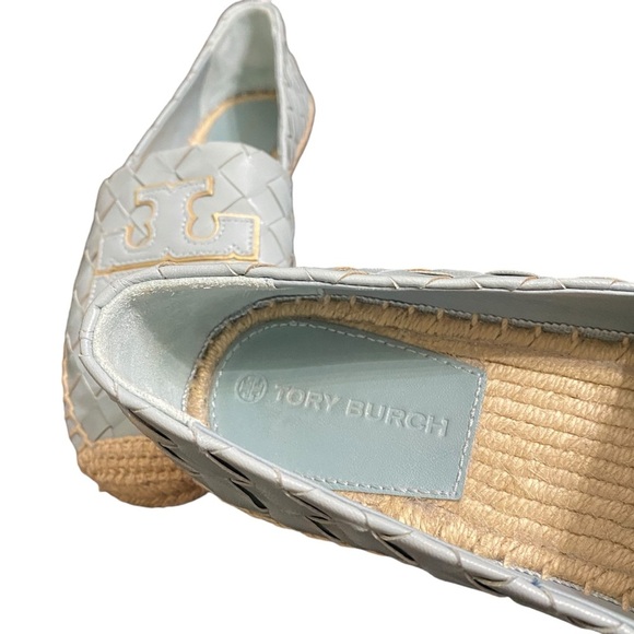 Tory Burch Blue Woven Leather Espadrilles Slip On Shoes 7.5 - Picture 9 of 10